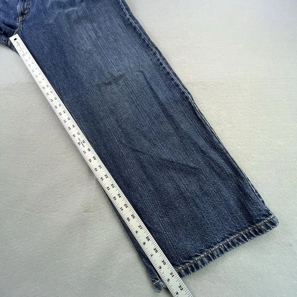 Levis 569 Jeans Mens 44x32 Blue Denim Loose Straight Medium Wash